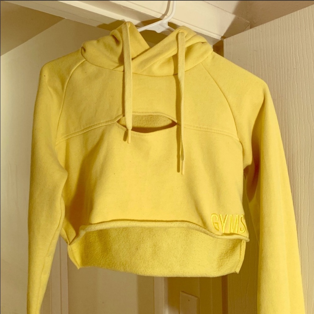 GYMSHARK CROPPED YELLOW HOODIE